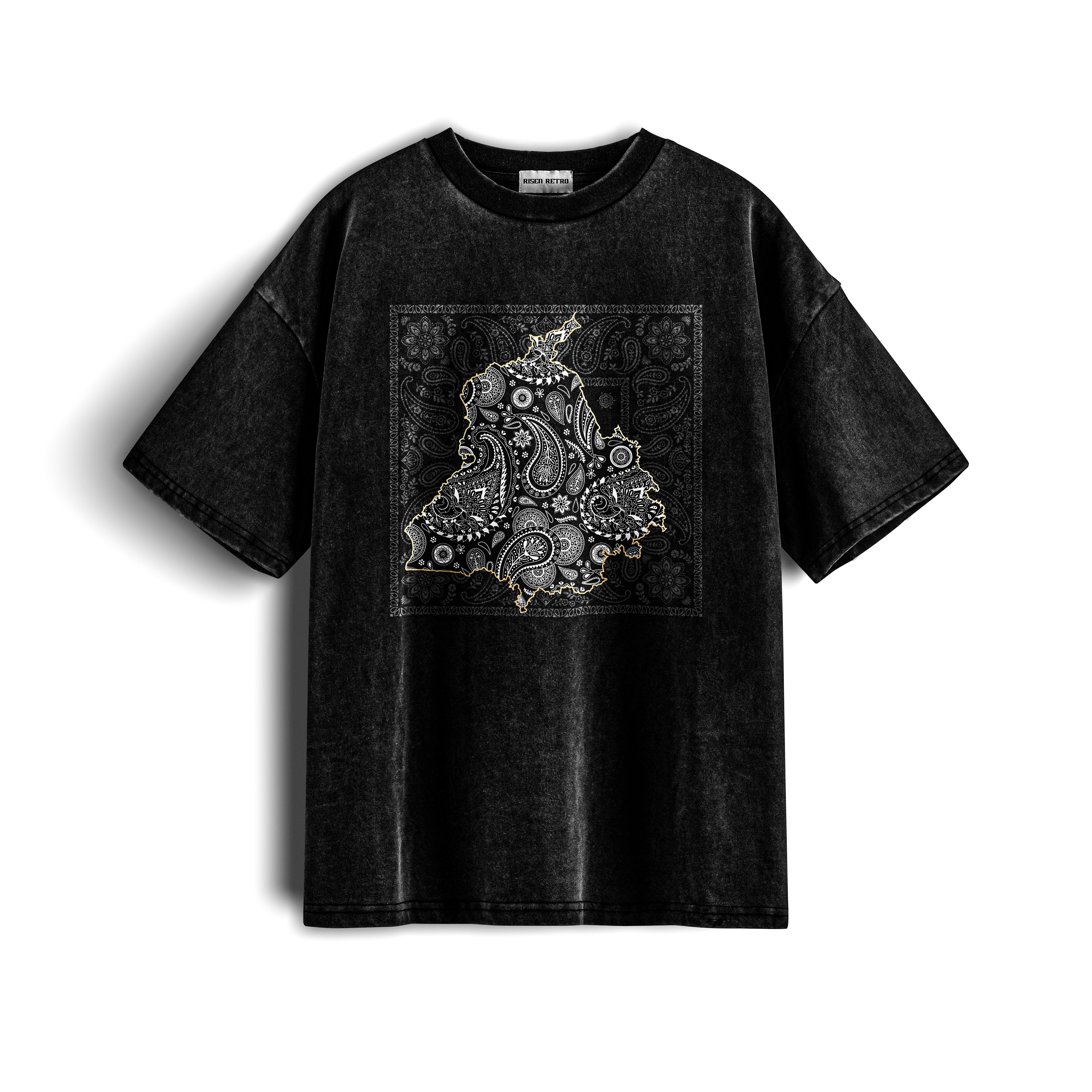Panjab Bandana Tee X RisenRetro Oversized Heavyweight 240GSM T-Shirt - risenretro