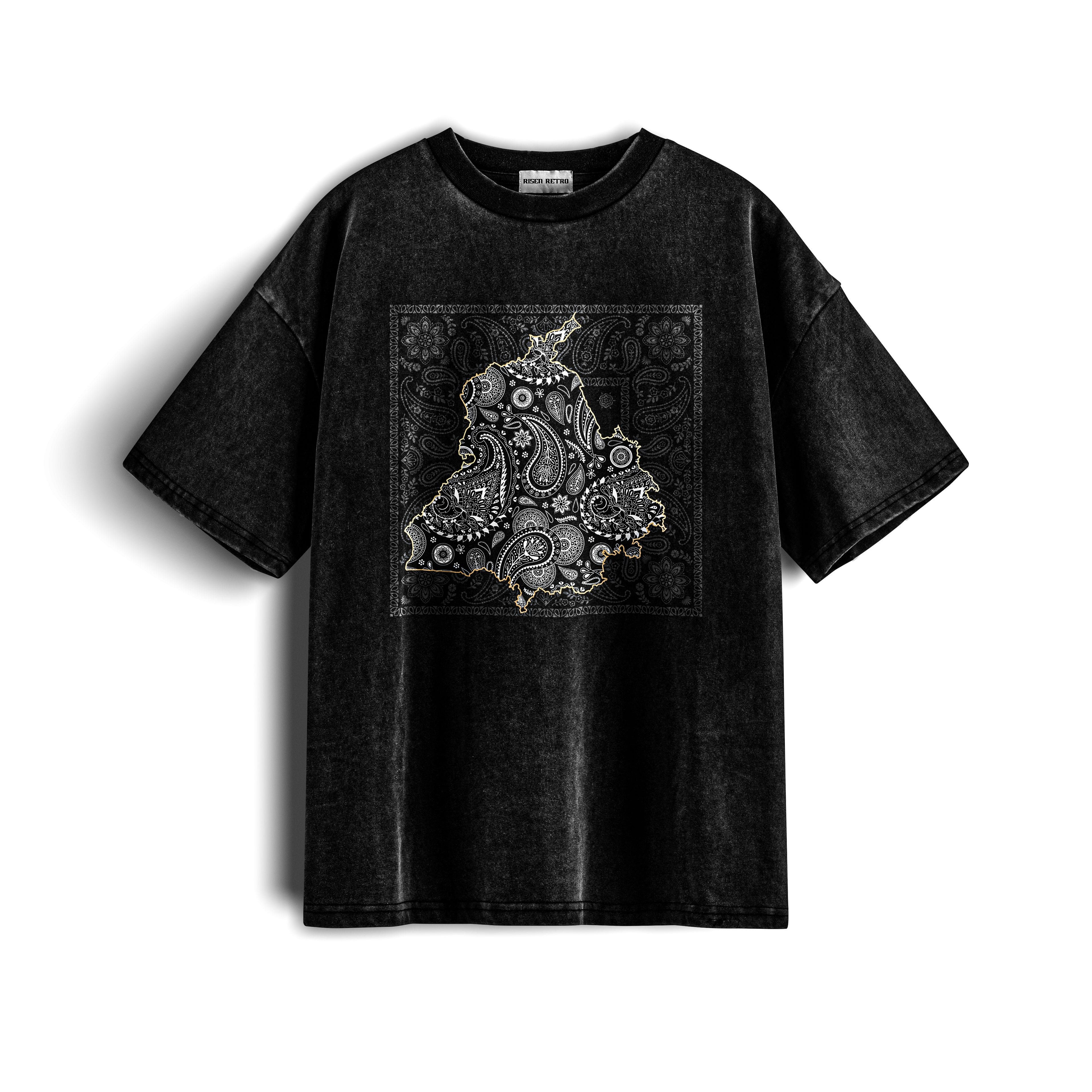 Panjab Bandana Tee X RisenRetro Oversized Heavyweight 240GSM T-Shirt - risenretro