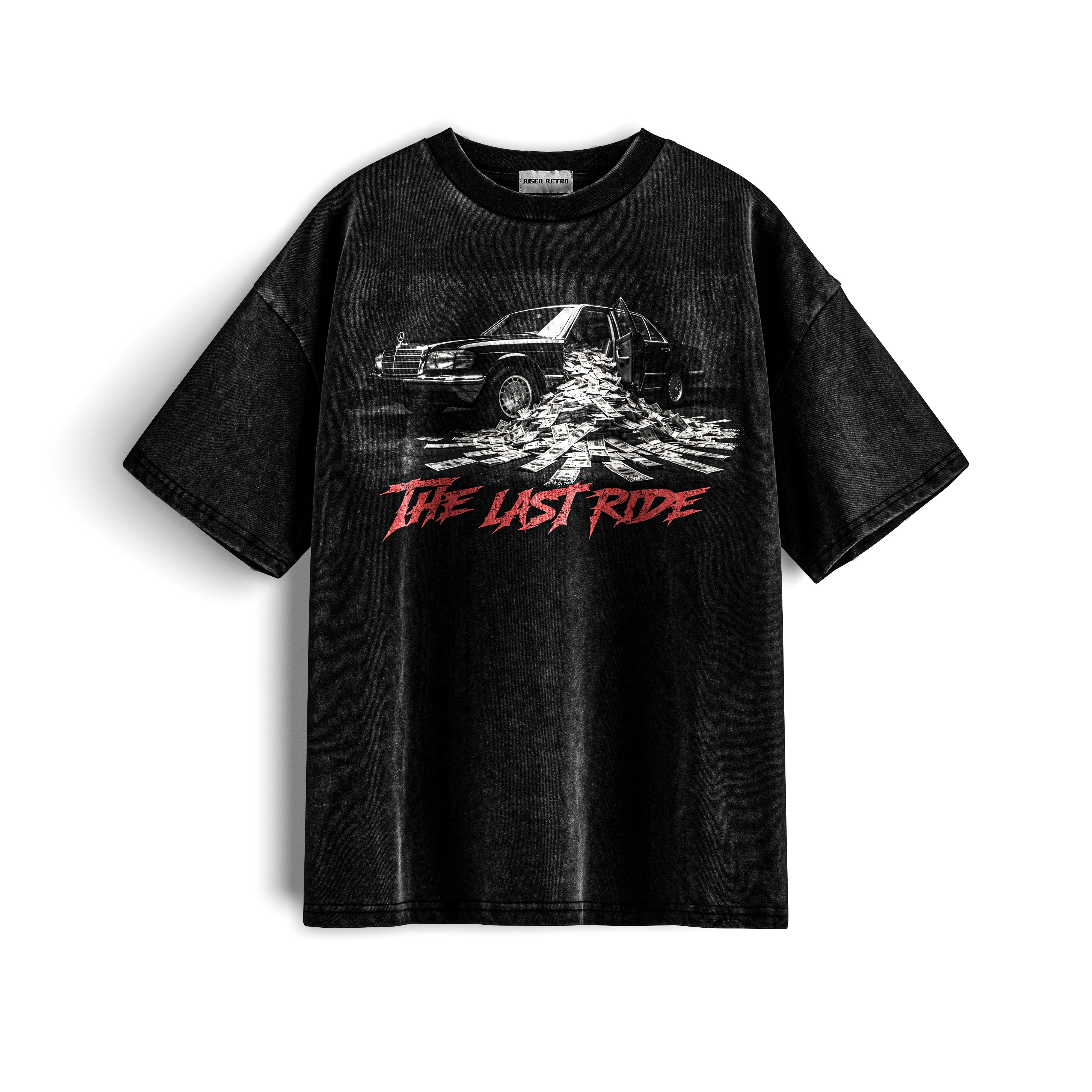 The Last Ride Acid Wash X RisenRetro Oversized Heavyweight 240GSM T-Shirt - risenretro
