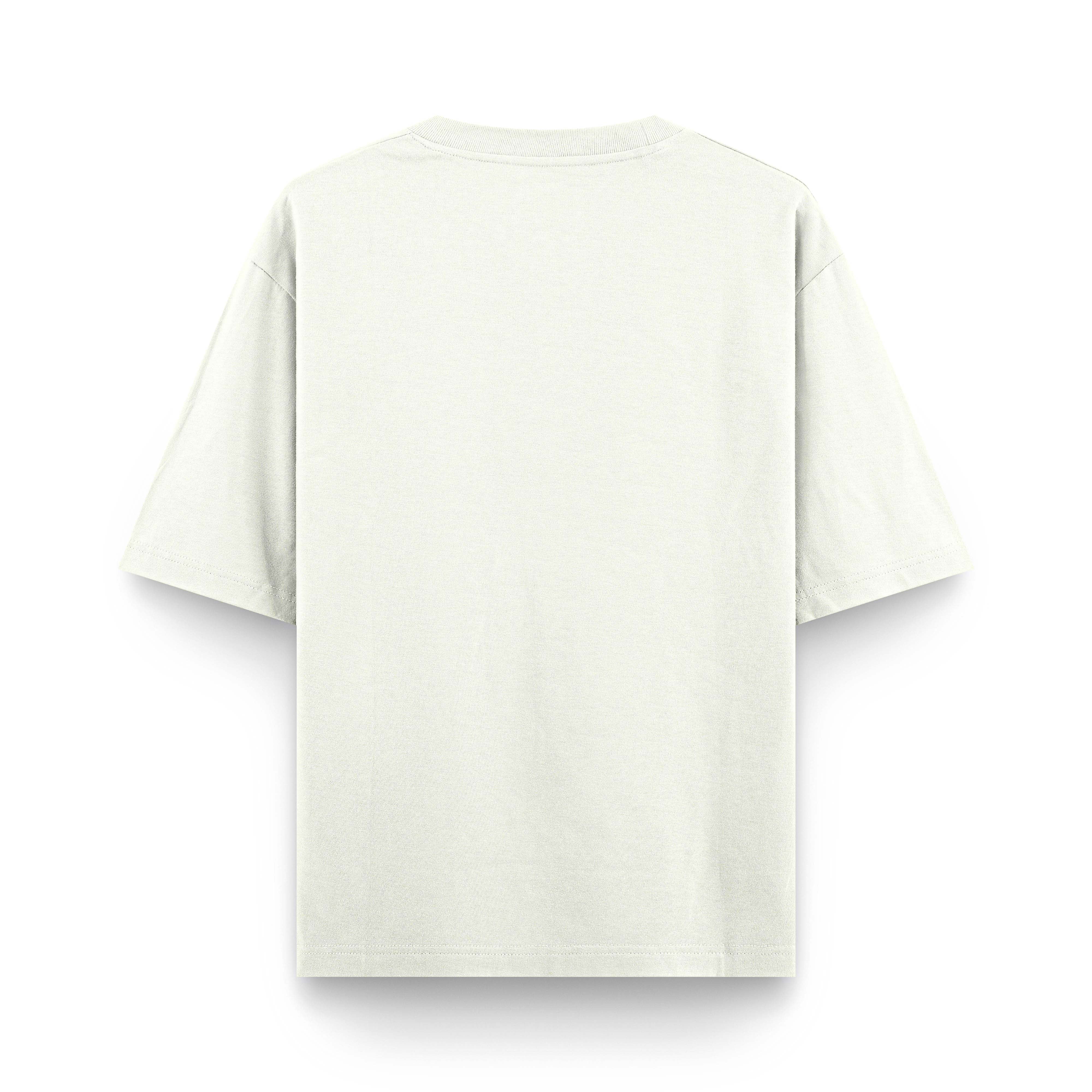The Moose Print OFFWHITE Oversized Heavyweight 240GSM T-Shirt back view in soft cotton.