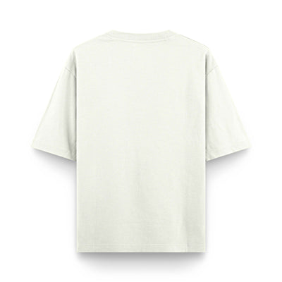 The Moose Print OFFWHITE Oversized Heavyweight 240GSM T-Shirt back view in soft cotton.