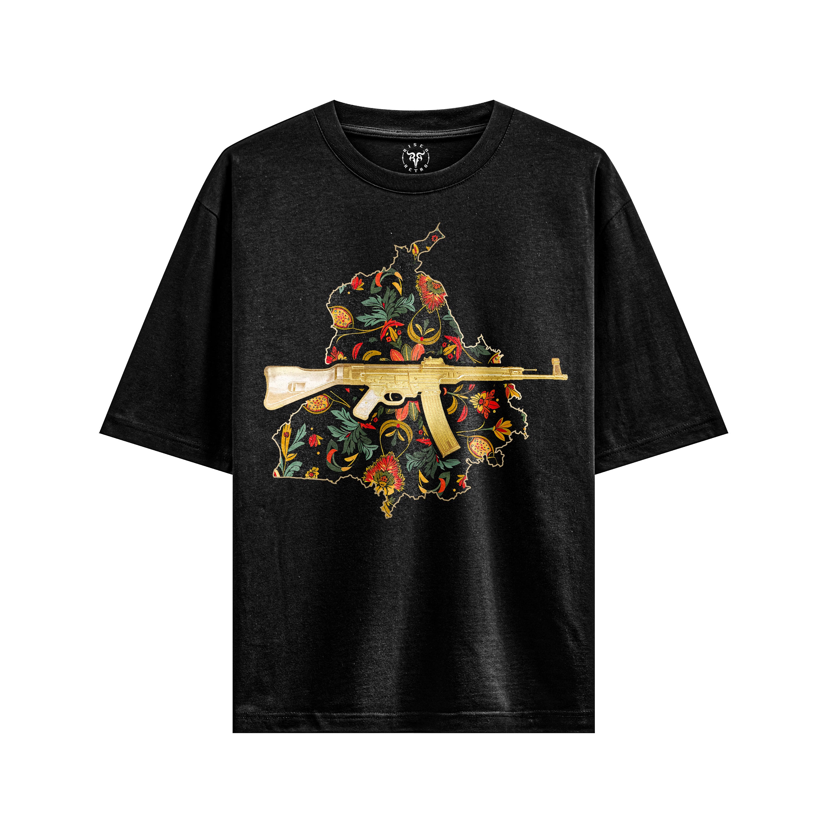 Vintage Panjab 47 X RisenRetro Oversized Heavyweight FrenchTerry 240GSM T-Shirt - risenretro
