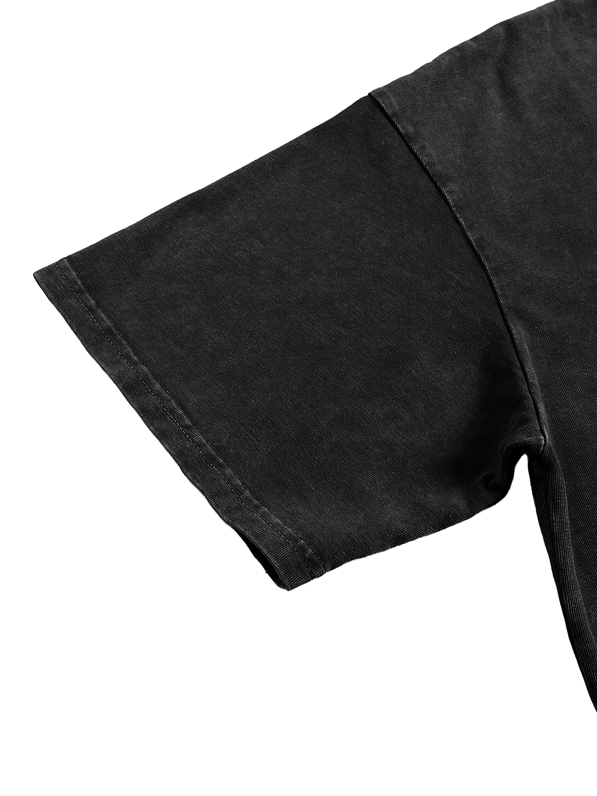 Dream Big Acid Wash X RisenRetro Oversized Heavyweight 240GSM T-Shirt close-up of sleeve detailing