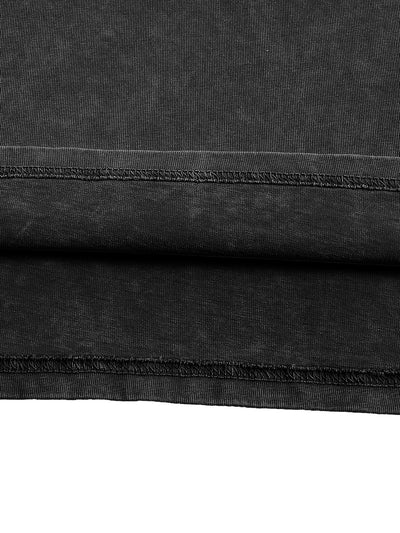 Close-up of the fabric detailing on the Dream Big Acid Wash X RisenRetro Oversized Heavyweight 240GSM T-Shirt.