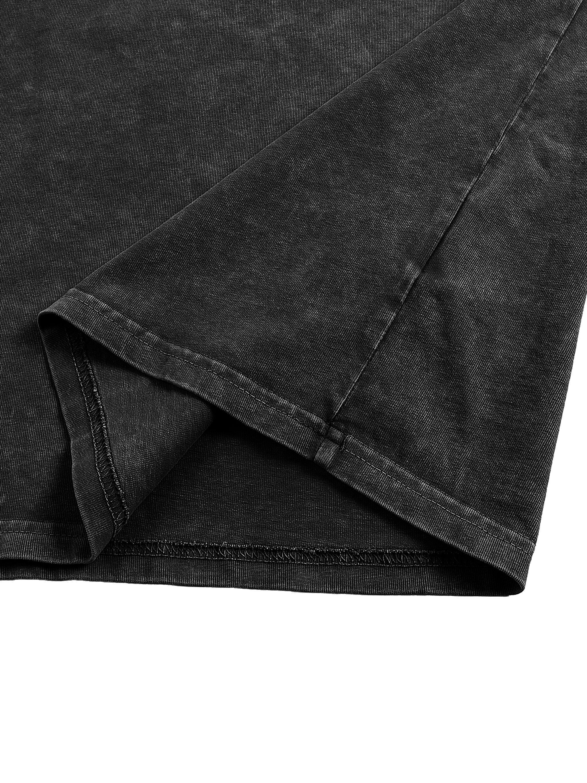 Dream Big Acid Wash X RisenRetro Oversized Heavyweight 240GSM T-Shirt folded hem showing acid wash detail