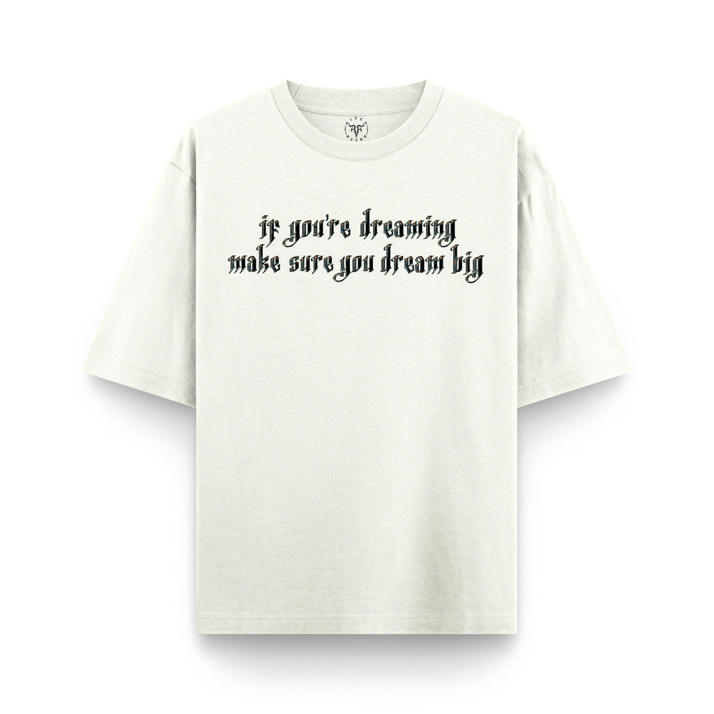 Dream Big OFFWHITE X RisenRetro Oversized Heavyweight French Terry 240GSM T-Shirt - risenretro