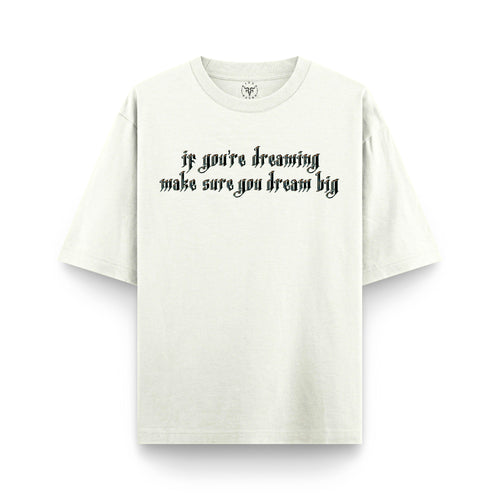 Dream Big OFFWHITE X RisenRetro Oversized Heavyweight French Terry 240GSM T-Shirt - risenretro