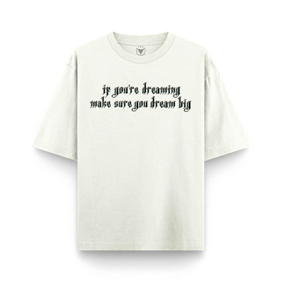 Dream Big OFFWHITE X RisenRetro Oversized Heavyweight French Terry 240GSM T-Shirt - risenretro