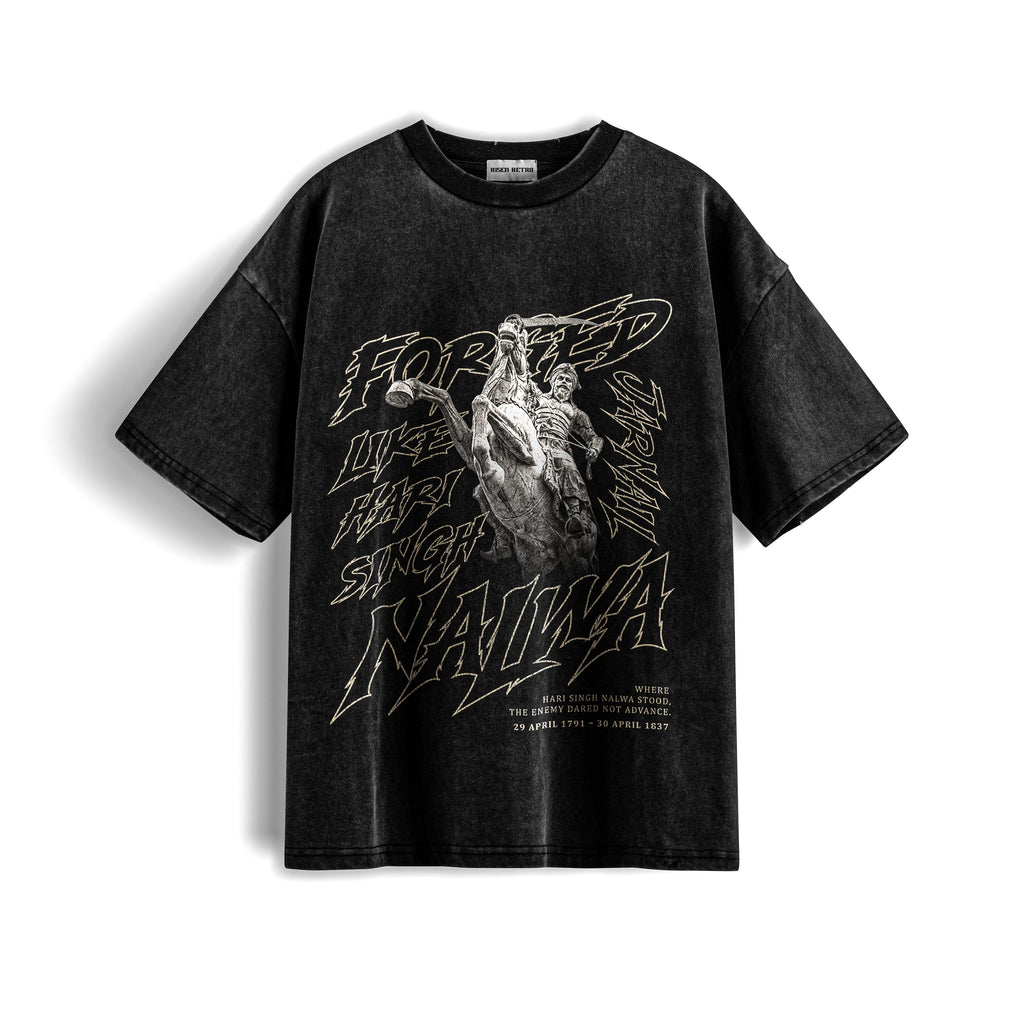 Forged Like Nalwa X RisenRetro  Acid washed French Terry 240 GSM T shirt - risenretro