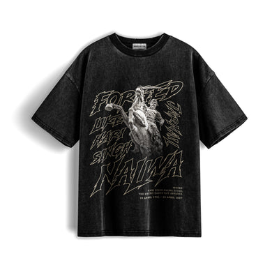 Forged Like Nalwa X RisenRetro  Acid washed French Terry 240 GSM T shirt - risenretro