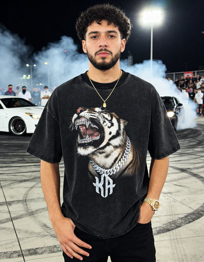 Diamond Roar X RisenRetro Oversized Heavyweight 240GSM T-Shirt - risenretro