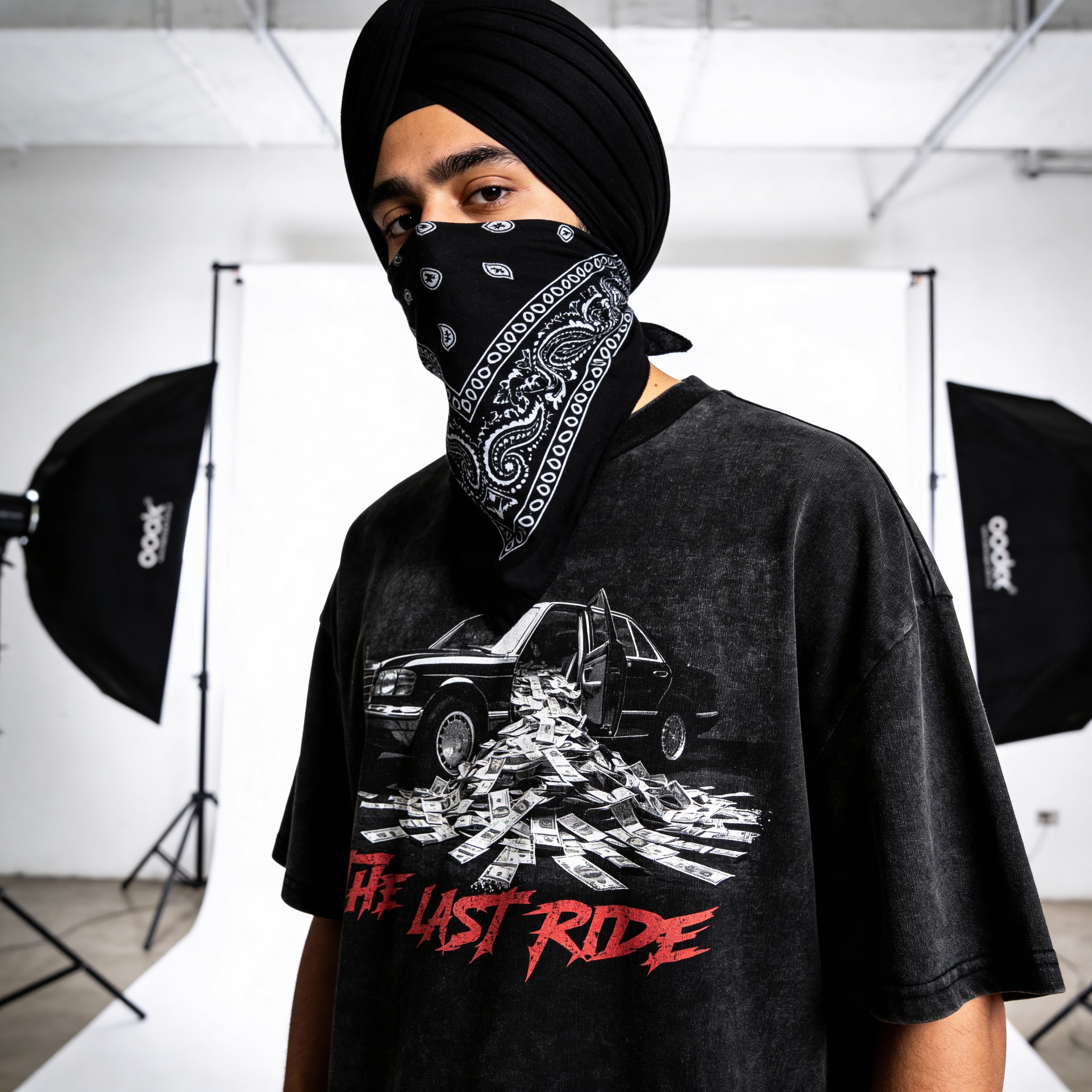 The Last Ride Acid Wash X RisenRetro Oversized Heavyweight 240GSM T-Shirt - risenretro