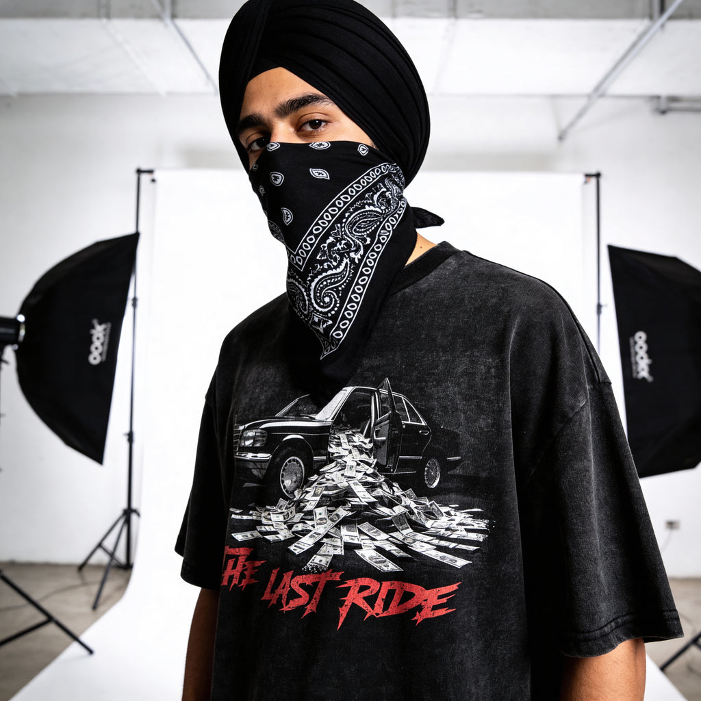 The Last Ride Acid Wash X RisenRetro Oversized 240GSM T-Shirt - risenretro