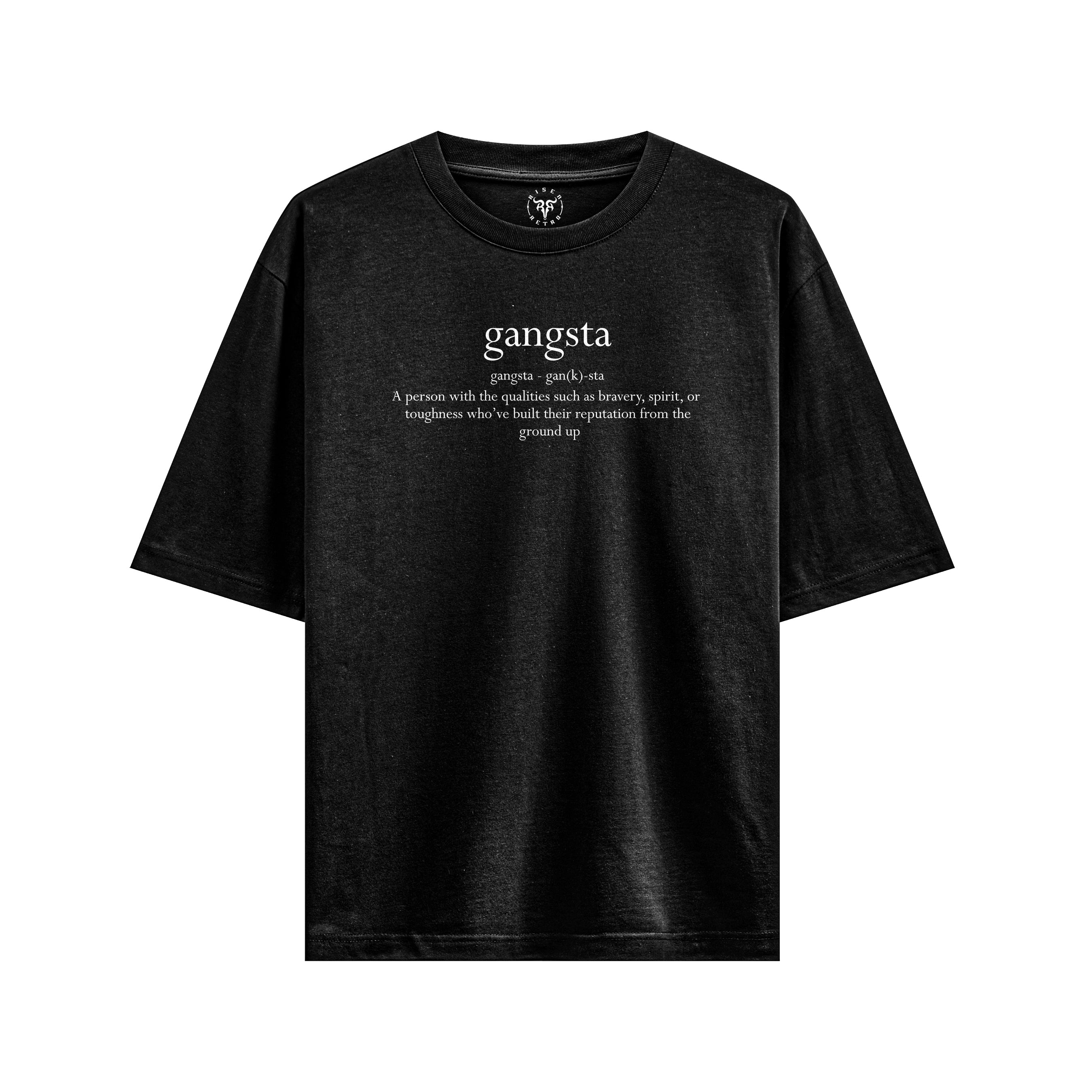 Gangsta Oversized heavyweight French Terry 240GSM T-Shirt - risenretro