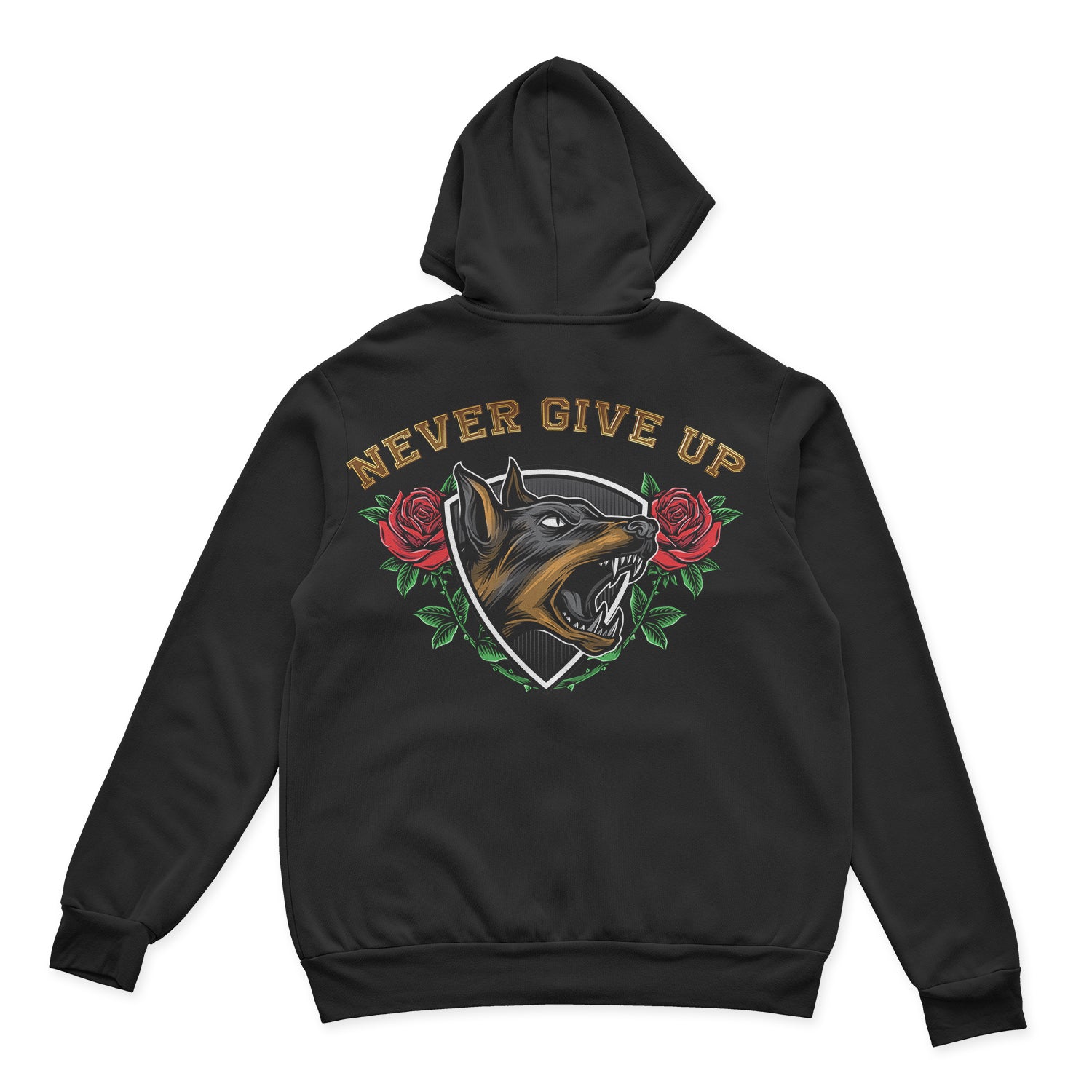 DoberMann Never Give Up  X Risen Retro Heavy 380GSM Hoodie - risenretro