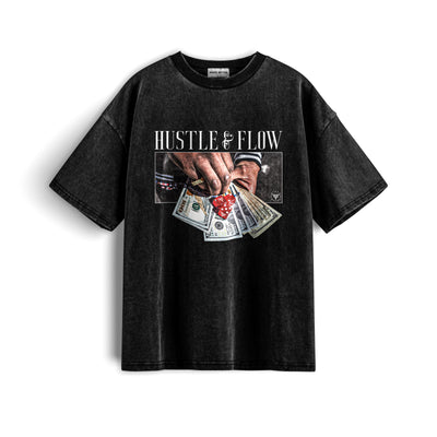 Hustle & Flow Acid Wash X RisenRetro Oversized Heavyweight 240GSM T-Shirt - risenretro