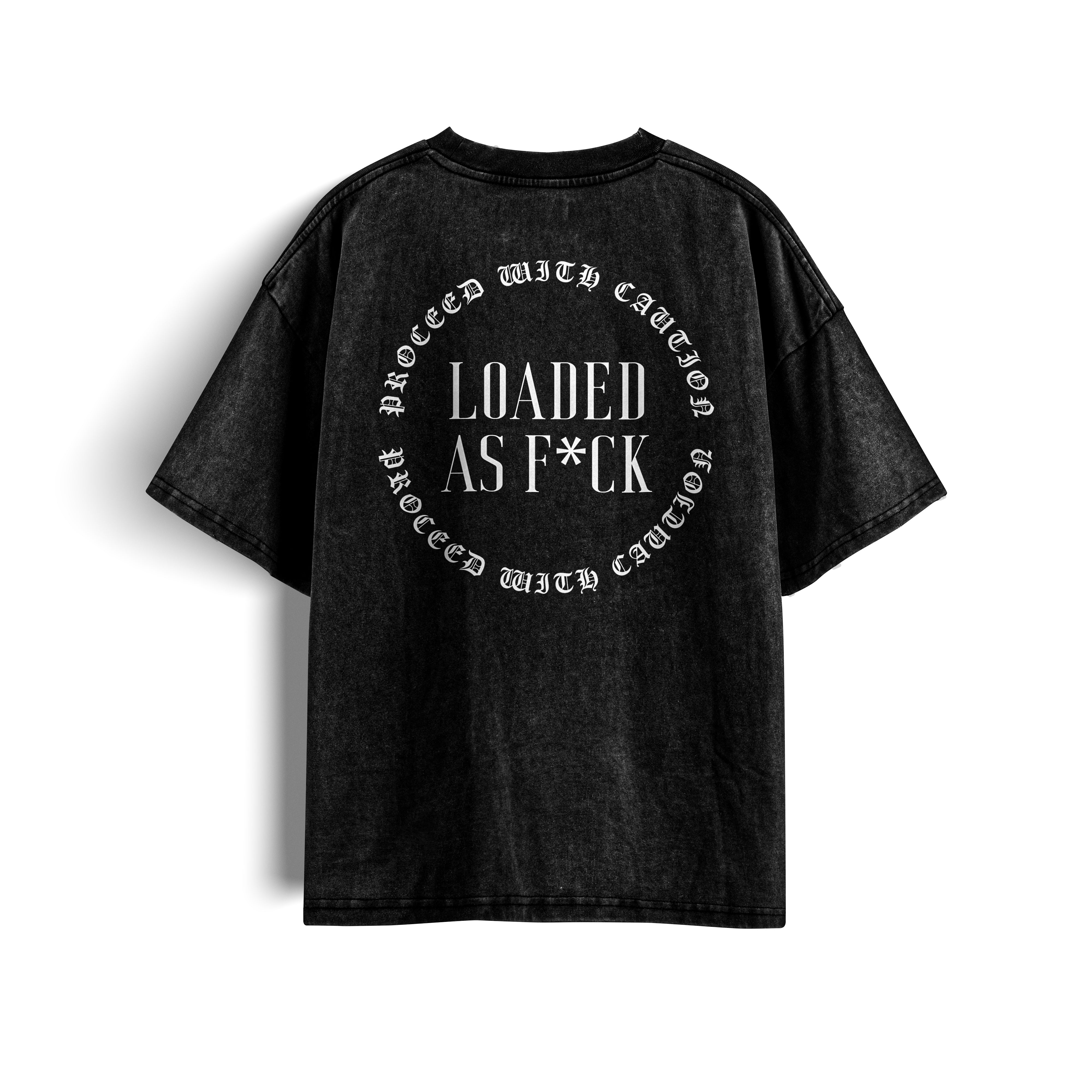Loaded as F*ck Acid Wash X RisenRetro Oversized Heavyweight 240GSM T-Shirt - risenretro