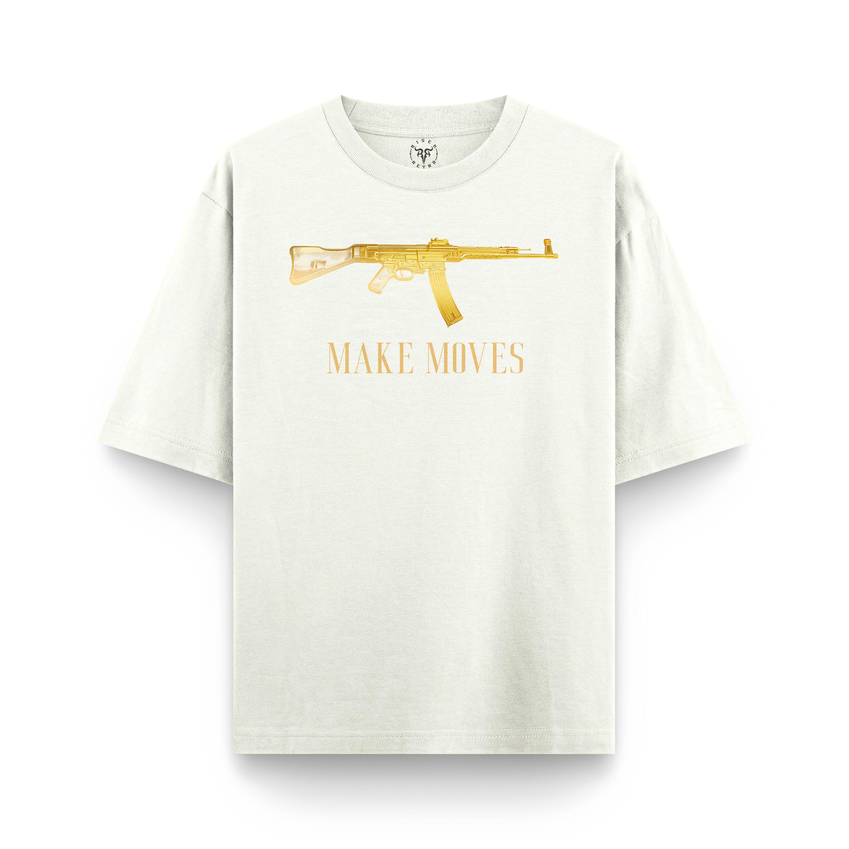 Make Moves OffWhite X RisenRetro Oversized Heavyweight 240GSM T-Shirt - risenretro