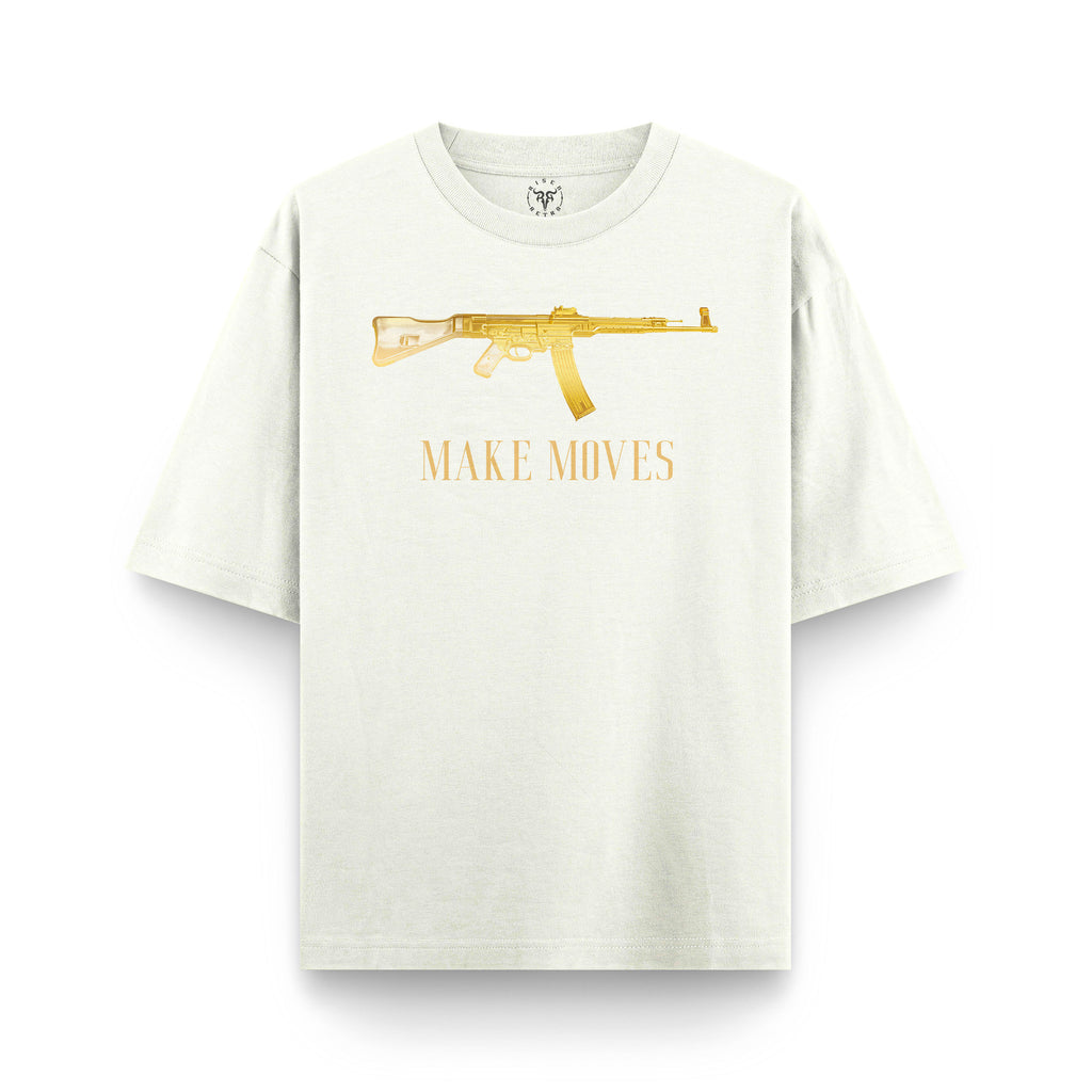 Make Moves OffWhite X RisenRetro Oversized Heavyweight 240GSM T-Shirt - risenretro