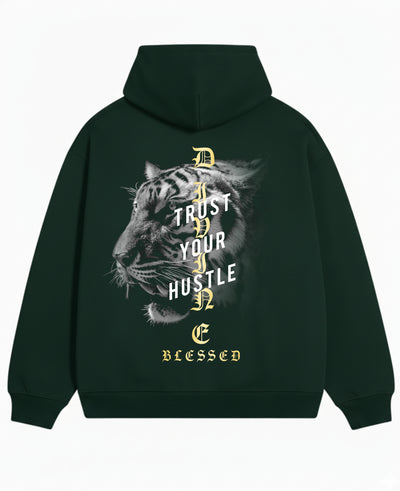Bottle Green Oversized Hoodie Back Design