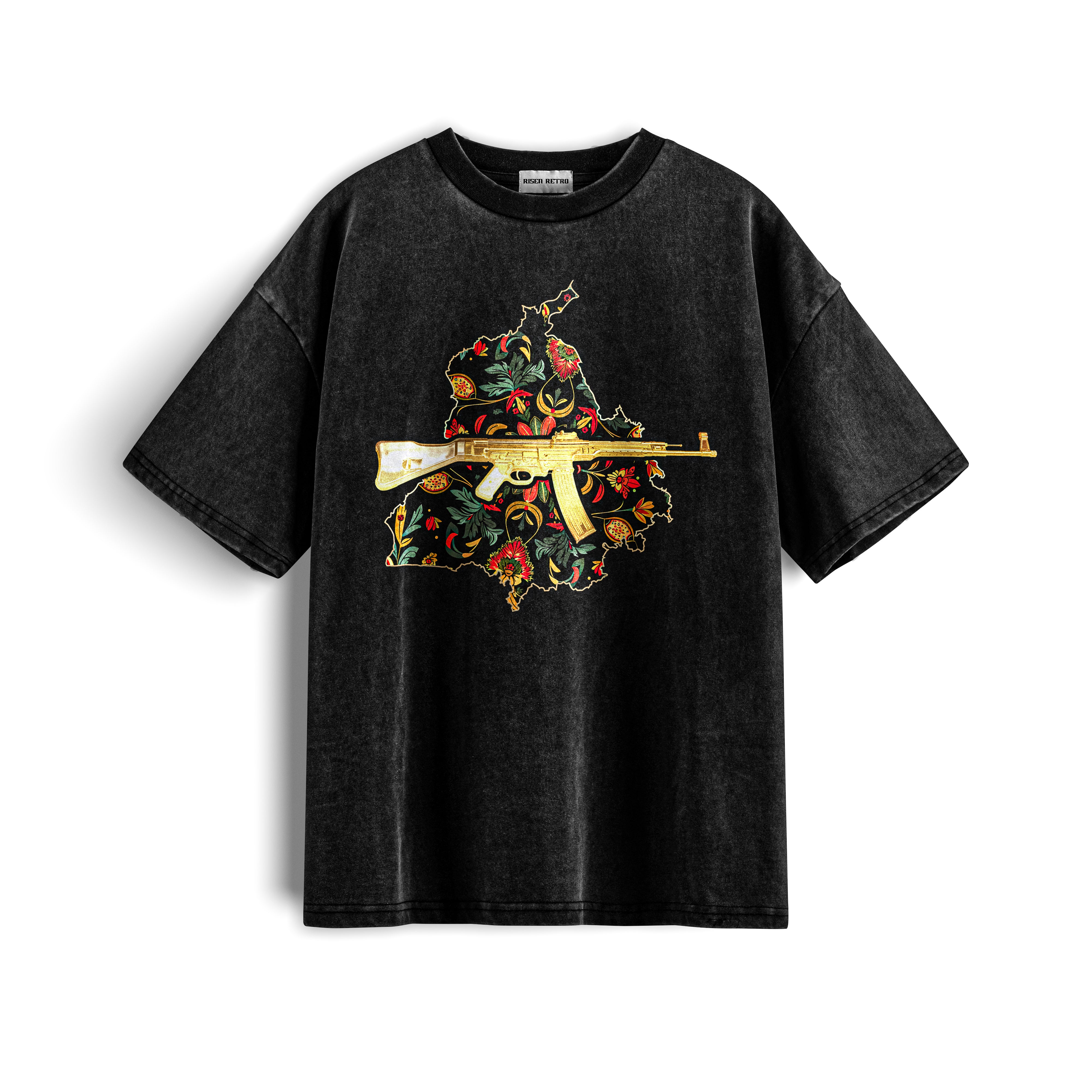 Vintage Panjab 47 X RisenRetro Oversized Heavyweight 240GSM T-Shirt - risenretro